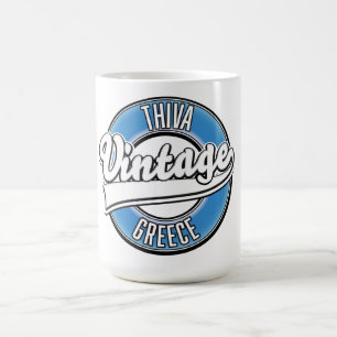 Caneca De Café Logotipo vintage de Thiva Grécia