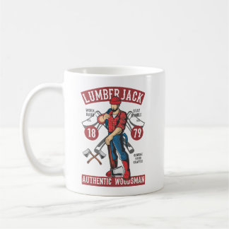 Caneca De Café Logotipo Vintage Lumberjack