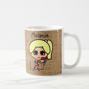 Caneca De Café Loira de caricatura de mug personalizada Hair