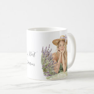Caneca De Café Loira Feminino Flores de Lavanda A Vida é um Sonho