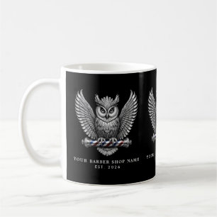 Caneca De Café Loja de Cabeleireiro Moderna Coruja Prata Promo Ma