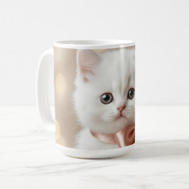 Caneca De Café Loja de Gatinhos Brancos Elegantes