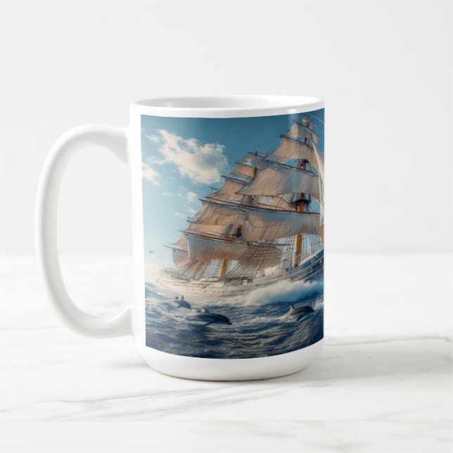Caneca De Café Loja de Navegação John B Tall Ship v4.0 (Esquerda)