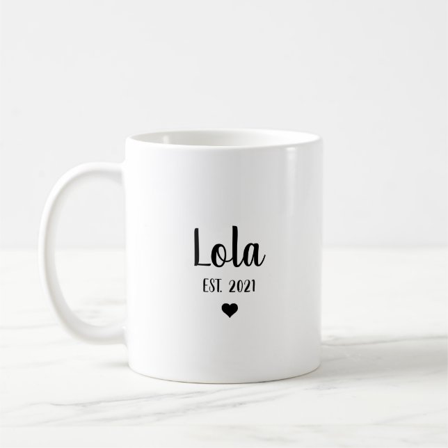 Caneca De Café Lola Grandma Gravidez Anúncio Presente (Esquerda)