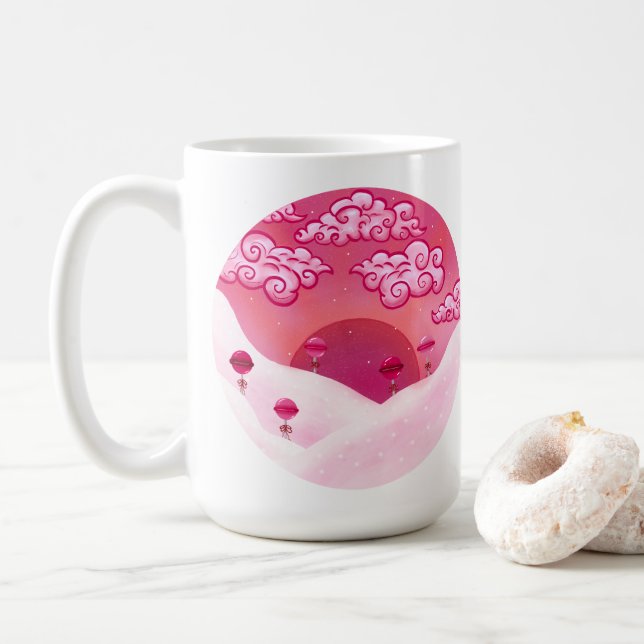 Caneca De Café Lolipps e nuvens bonito (Com Donut)