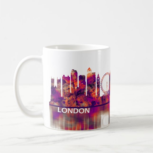 Caneca De Café London England Skyline (Esquerda)