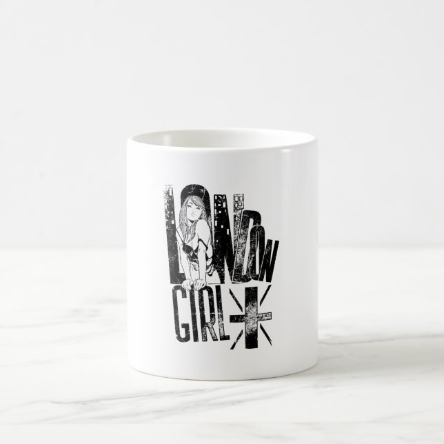 Caneca De Café London Girl United Kingdom Union Jack Black (Centro)