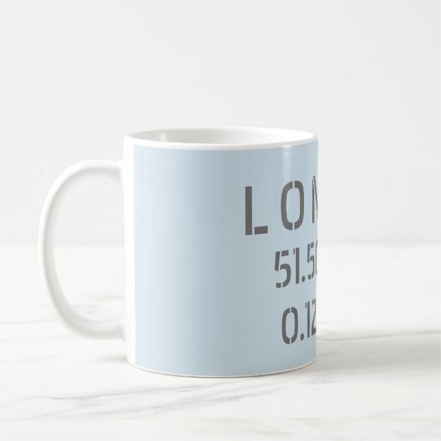 Caneca De Café London Latitude Longitude Mug (Esquerda)
