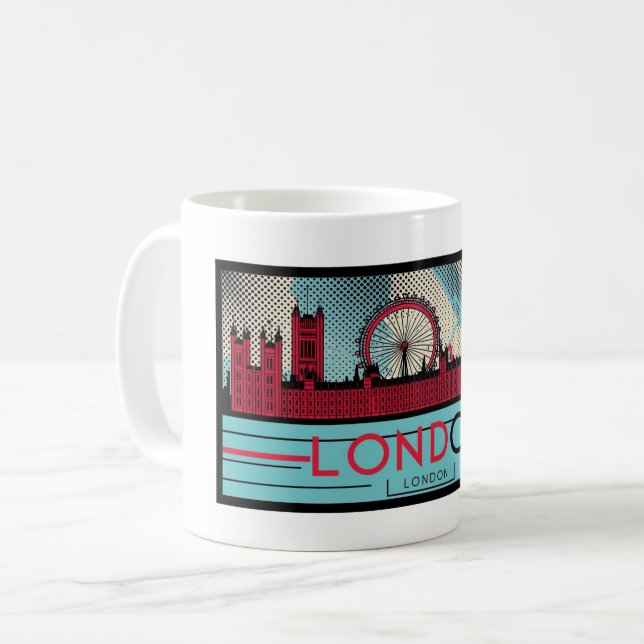 Caneca De Café London Skyline 1 Mug (Frente Esquerda)