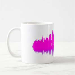Caneca De Café London Skyline Silhouette – Modern Pink