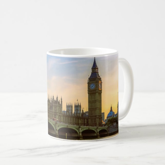 Caneca De Café Londres Inglaterra Reino Unido Parlamento (Frente Esquerda)