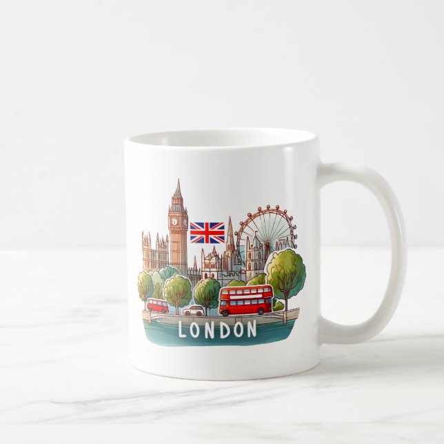 Caneca De Café Londres Inglaterra UK (Direita)