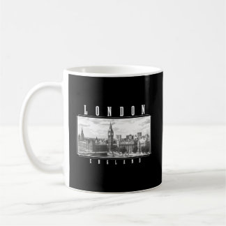 Caneca De Café Londres Inglaterra Uk Big Ben Skyline Black White