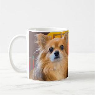 Caneca De Café Long Hair Chihuahua chamado Dylan