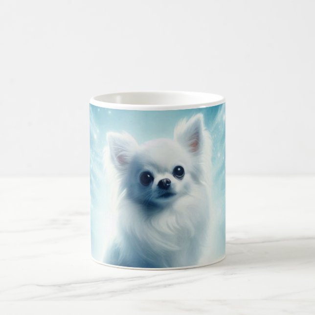 Caneca De Café Long Haired White Chihuahua (Centro)