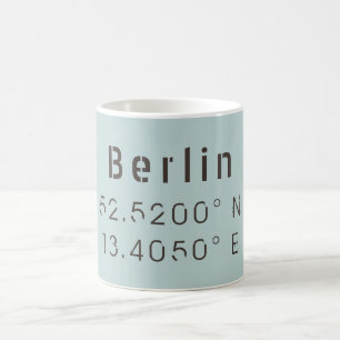 Caneca De Café Longitude Berlim Latitude