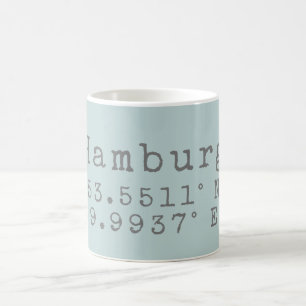 Caneca De Café Longitude de Hamburgo Latitude