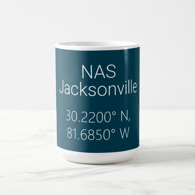 Caneca De Café Longitude do Latitude da Jacksonville NAS (Centro)
