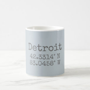 Caneca De Café Longitude do Latitude Detroit