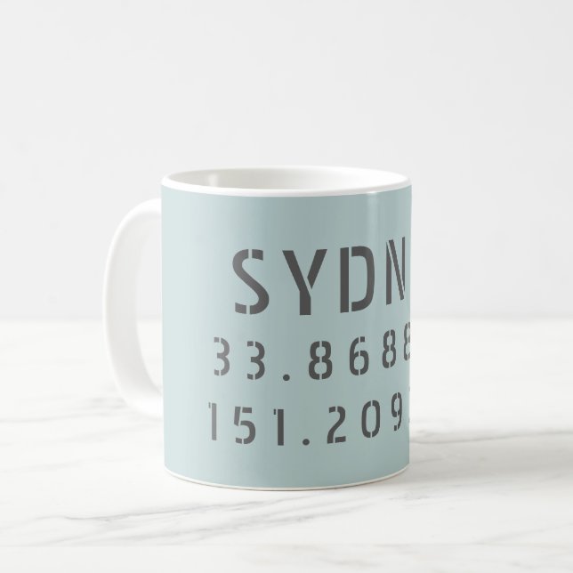 Caneca De Café Longitude do Sydney Latitude (Frente Esquerda)