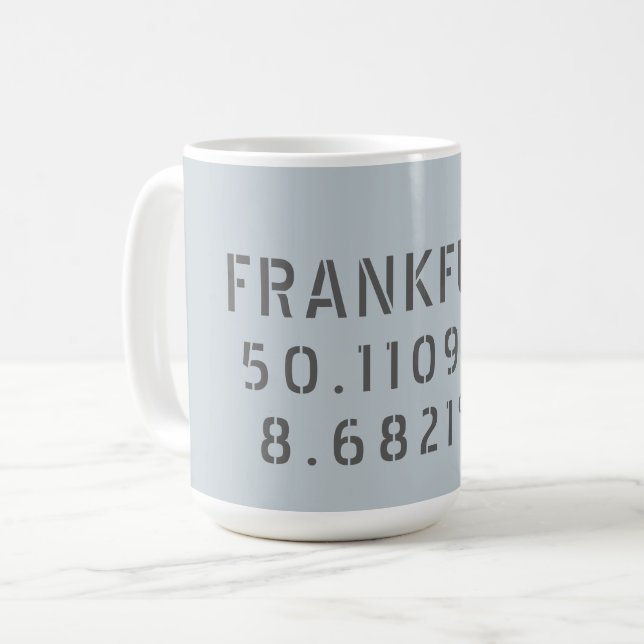 Caneca De Café Longitude Frankfurt Latitude (Frente Esquerda)