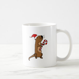 Caneca De Café Lontra de mar bonito em desenhos animados do Natal