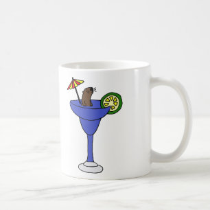 Caneca De Café Lontra de mar engraçada na bebida azul de