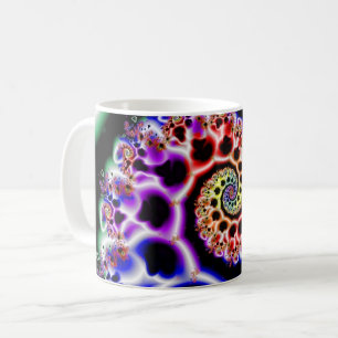 Caneca De Café Loops de fruta   Arte Fractal Arco-Íris