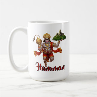 Caneca De Café Lord Hanuman Voando Levantando Montanha