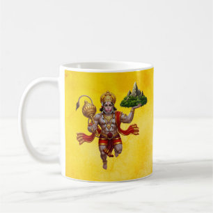 Caneca De Café Lord Hanuman Voando Levantando Montanha