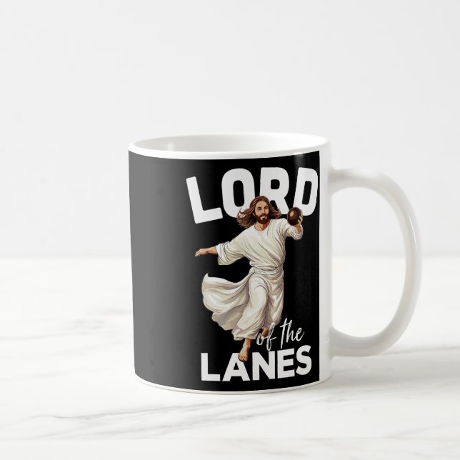 Caneca De Café Lord Lanes Funny Christian Cristo Gutter Boliche L (Direita)