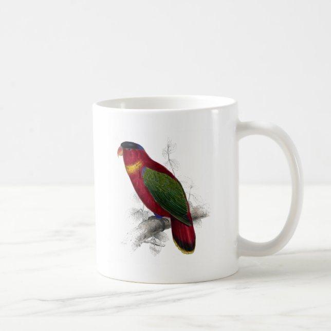 Caneca De Café Lory Preto-Tampado por Edward Lear (Direita)