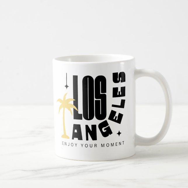 Caneca De Café Los Angeles - Aproveite seu momento, Retro (Direita)