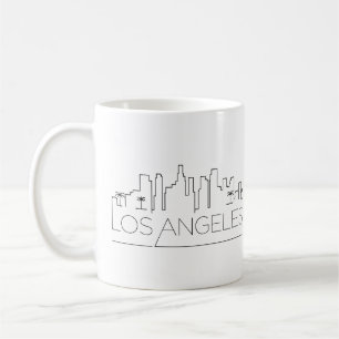 Caneca De Café Los Angeles, Califórnia  Linha Skyline Estilizada 