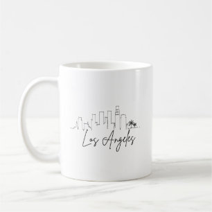 Caneca De Café Los Angeles, Califórnia   Linha Skyline Estilizada