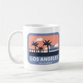 Caneca De Café Los Angeles California Retro Skyline Design