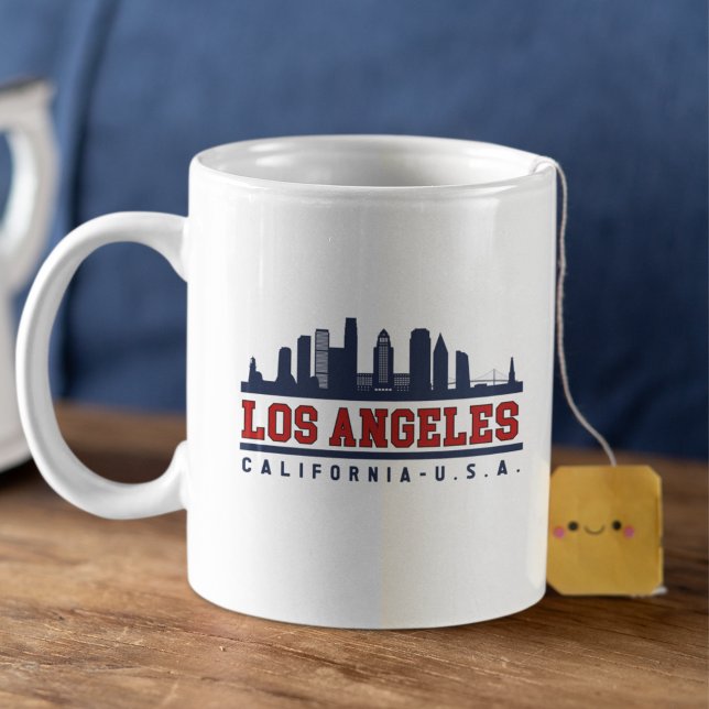 Caneca De Café Los Angeles California Skyline View (Criador carregado)