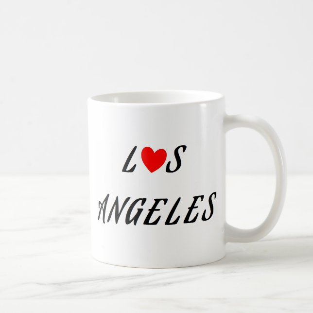 Caneca De Café Los Angeles coração vermelho (Direita)