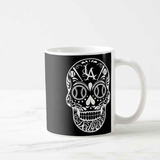 Caneca De Café Los Angeles Crânio de Açúcar Dia dos Mortos Cinco  (Direita)