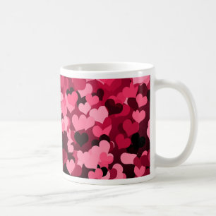 Caneca De Café Lotes de corações cor-de-rosa, teste padrão bon