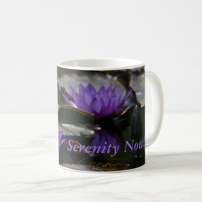 Caneca De Café Lótus Aquáticos Roxo Azul (Frente Esquerda)
