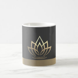 Caneca De Café Lótus Dourado Elegante, Yoga