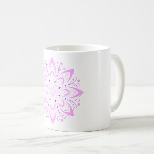 Caneca De Café Lotus Mandala Design (Frente Esquerda)