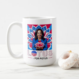 Caneca De Café Lotus para a campanha do presidente Potus Kamala H