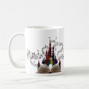 Caneca De Café Louça para bebida com arte de página de livro capr
