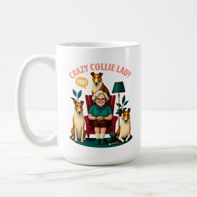 Caneca De Café Louca Senhora Collie (Esquerda)