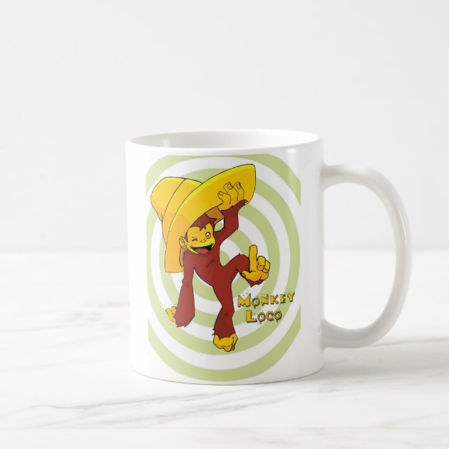 Caneca De Café Louco do macaco (Direita)