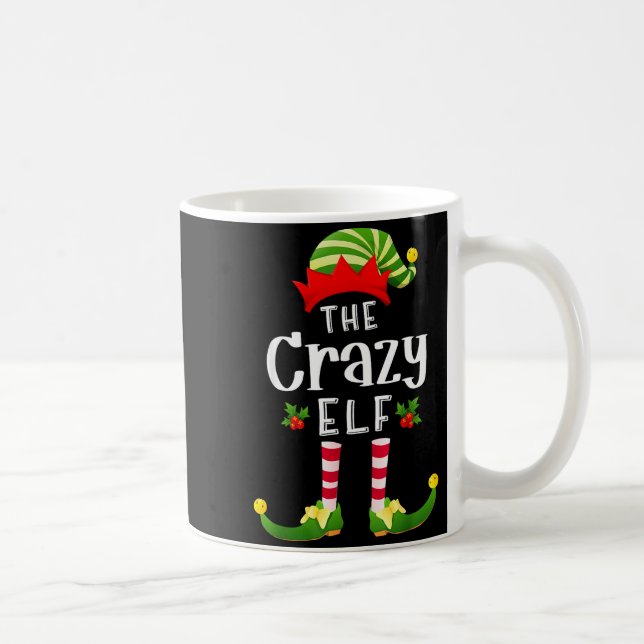Caneca De Café Louco Elfo de Natal Camisa de Dormir Combinando Fe (Direita)