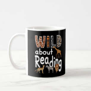 Caneca De Café Louco por Leitura Animais de Zoológico Amante de L