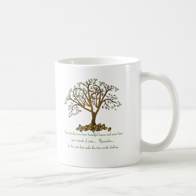 Caneca De Café Loucos de árvore da família (Direita)